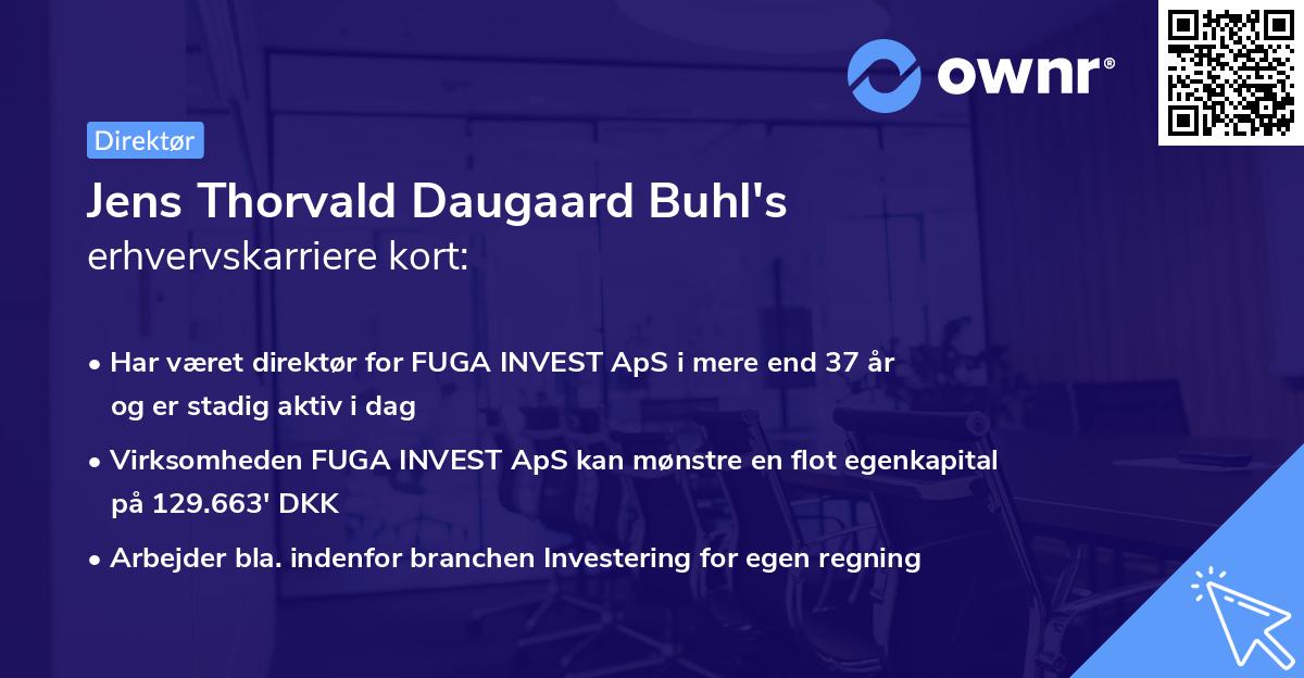 Jens Thorvald Daugaard Buhl's erhvervskarriere kort