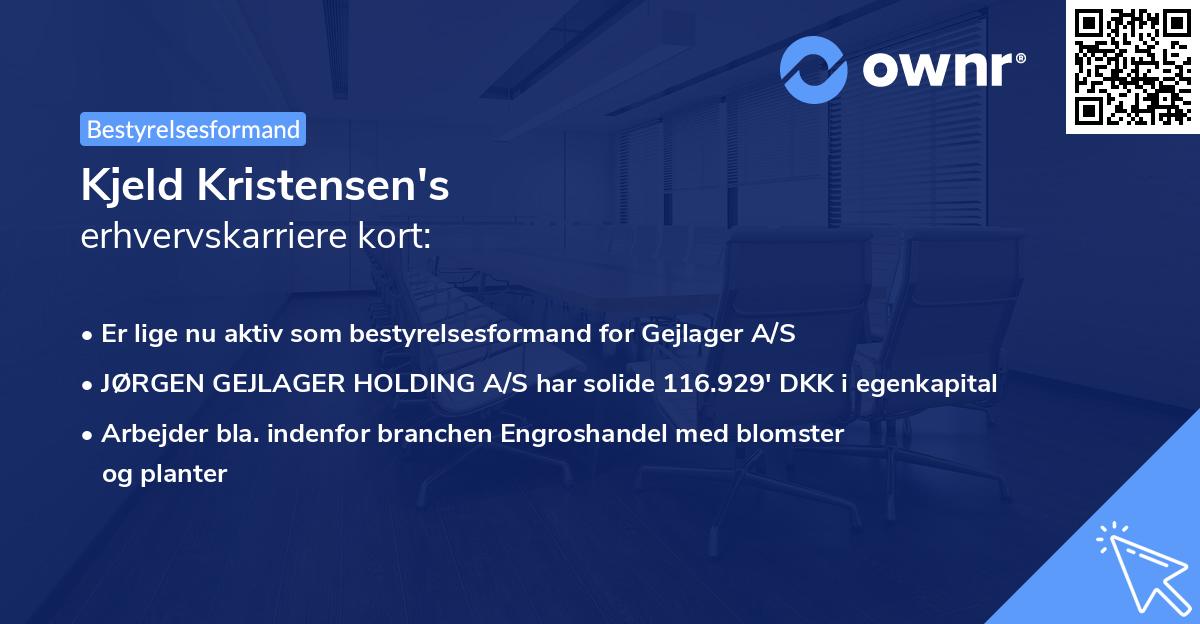 Kjeld Kristensen's erhvervskarriere kort