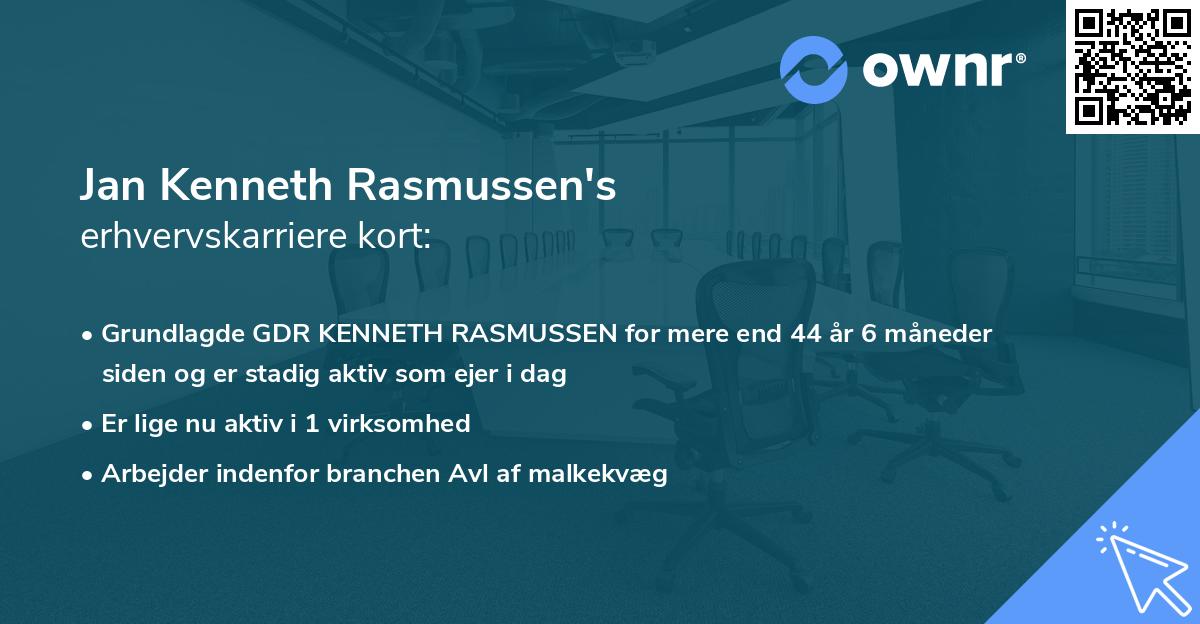 Jan Kenneth Rasmussen's erhvervskarriere kort