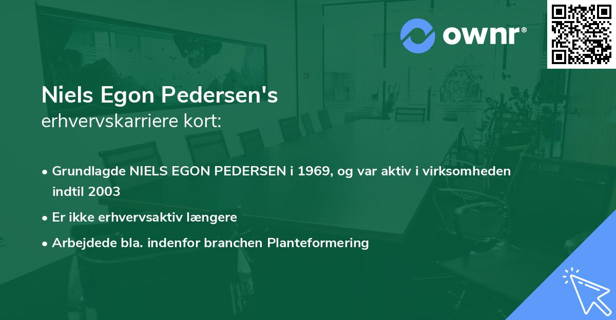 Niels Egon Pedersen's erhvervskarriere kort