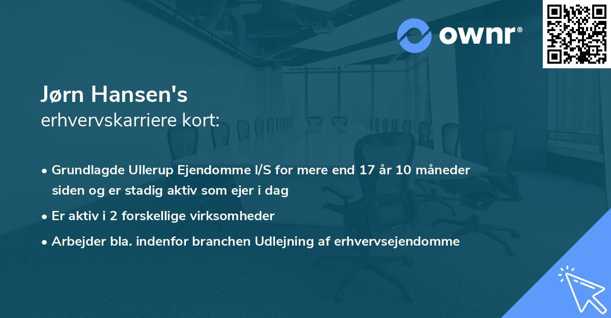 Jørn Hansen's erhvervskarriere kort