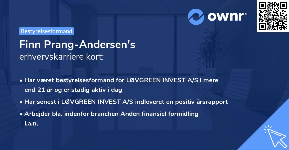 Finn Prang-Andersen's erhvervskarriere kort