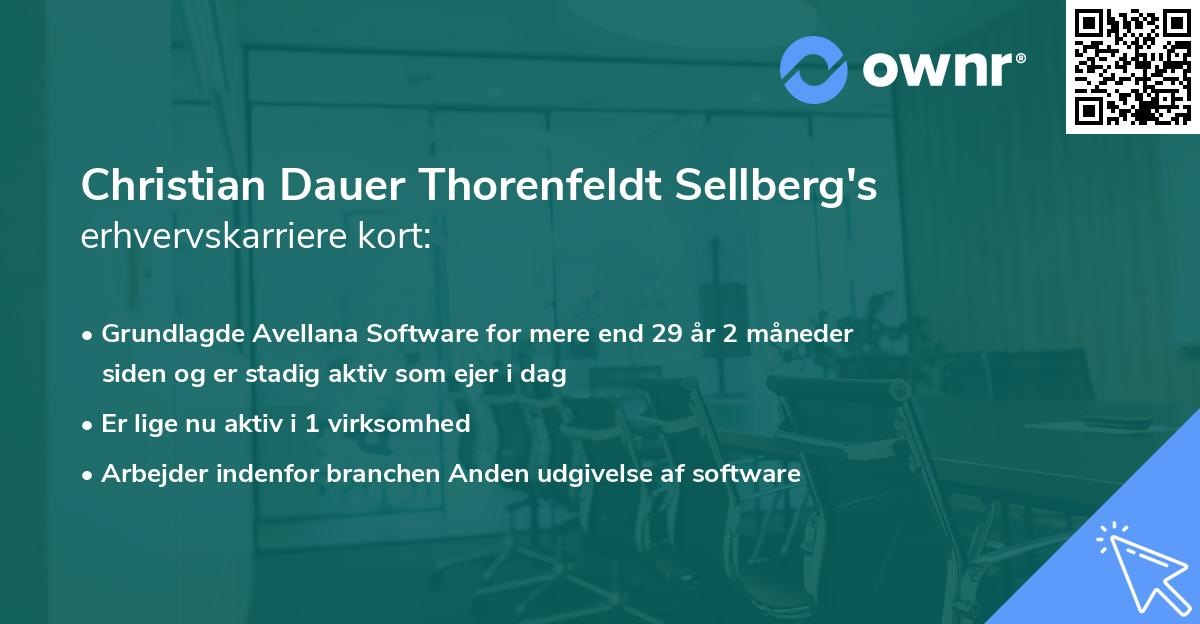 Christian Dauer Thorenfeldt Sellberg's erhvervskarriere kort