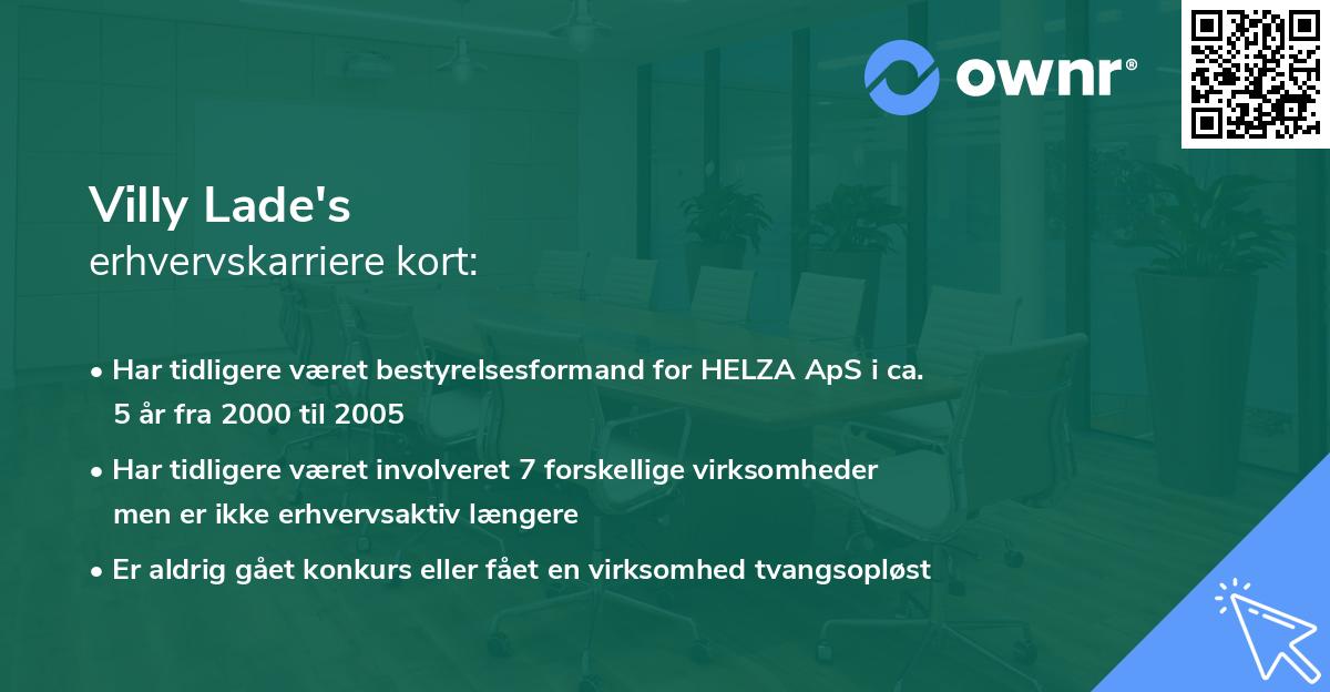 Villy Lade's erhvervskarriere kort