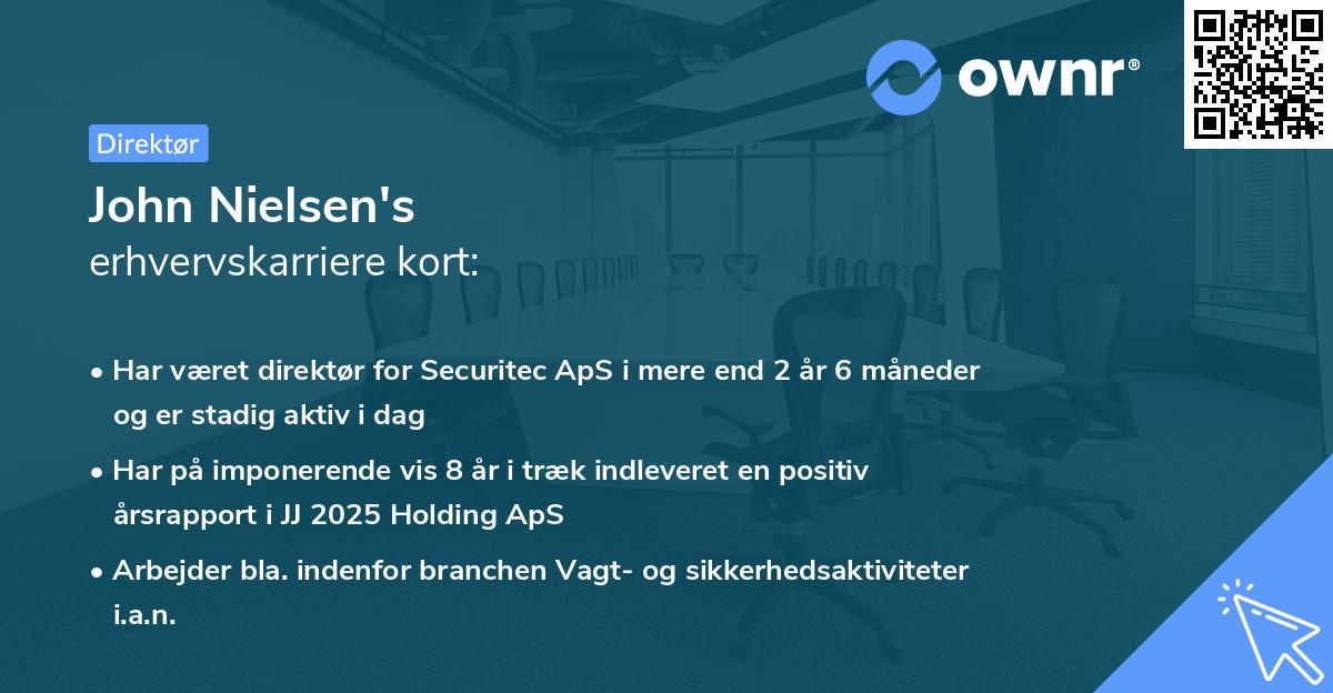 John Nielsen's erhvervskarriere kort