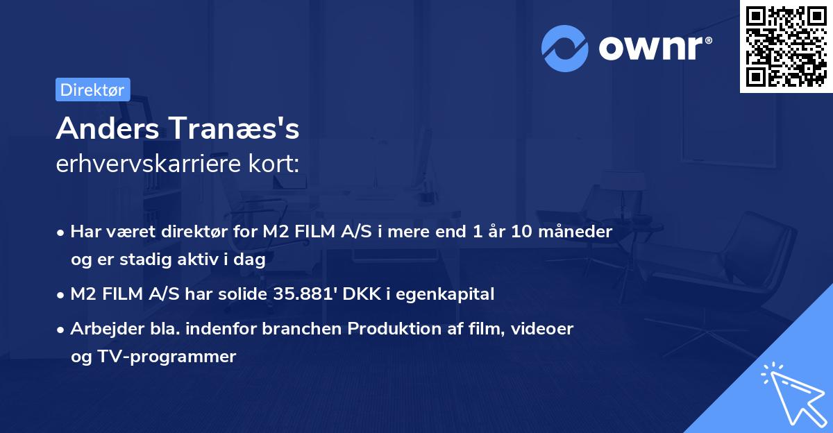 Anders Tranæs's erhvervskarriere kort