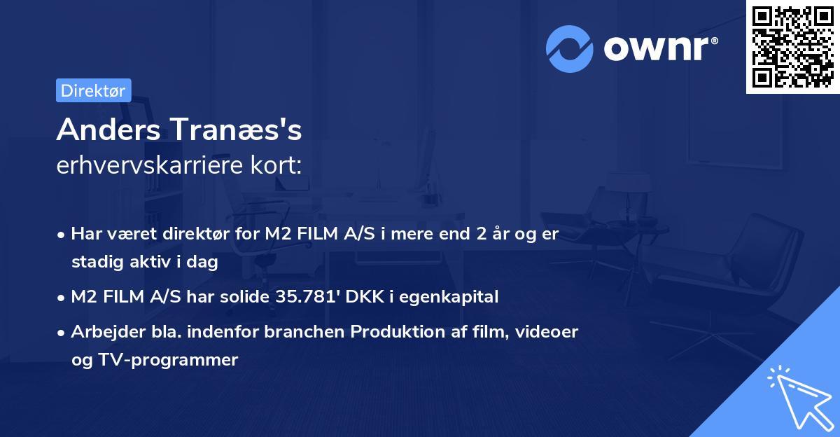 Anders Tranæs's erhvervskarriere kort