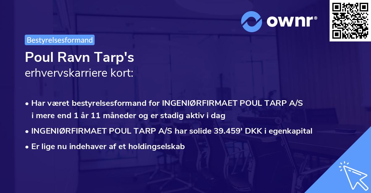 Poul Ravn Tarp's erhvervskarriere kort