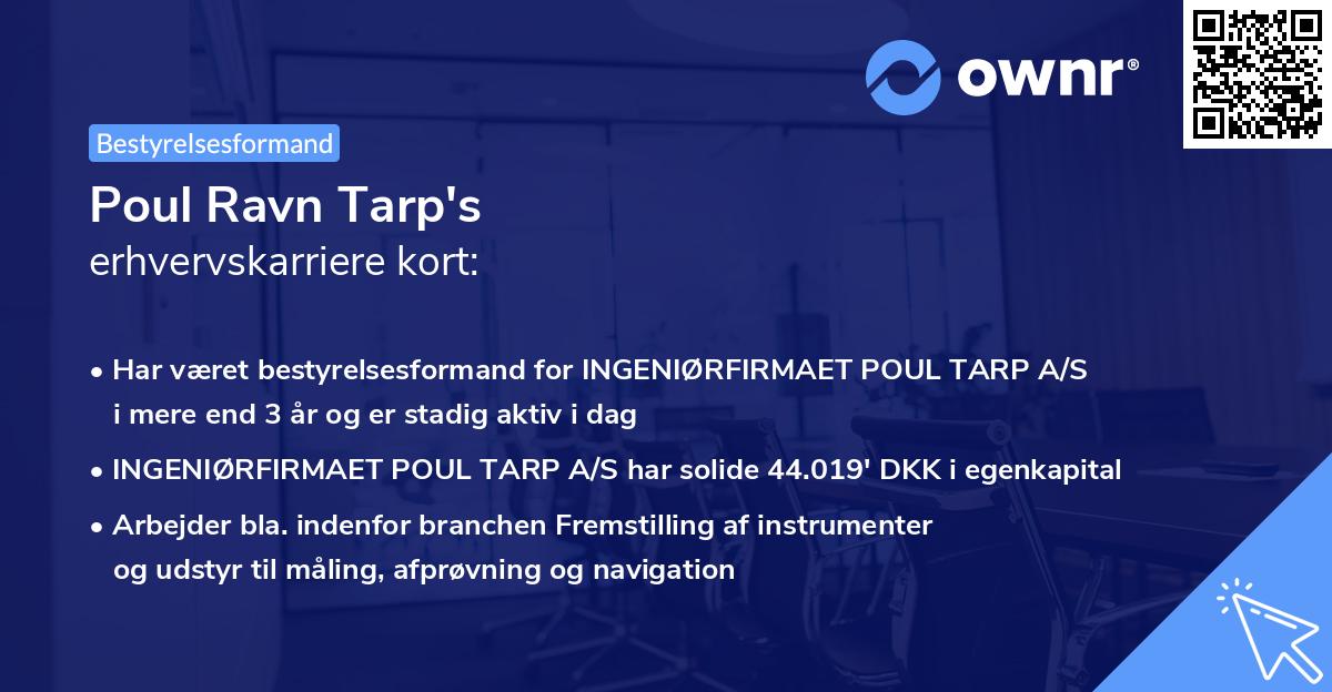 Poul Ravn Tarp's erhvervskarriere kort