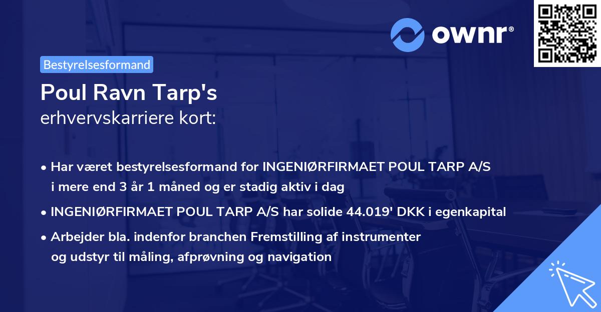 Poul Ravn Tarp's erhvervskarriere kort