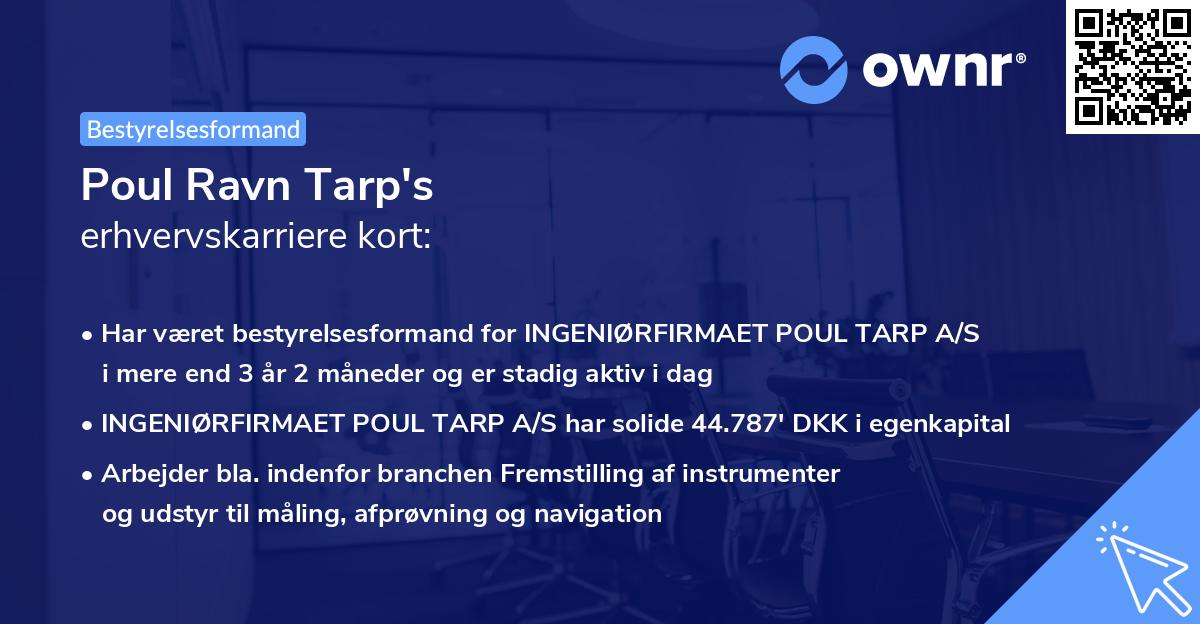 Poul Ravn Tarp's erhvervskarriere kort