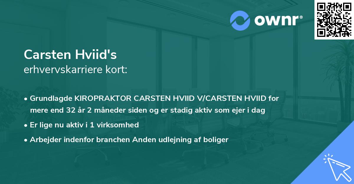 Carsten Hviid's erhvervskarriere kort