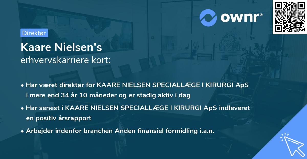 Kaare Nielsen's erhvervskarriere kort