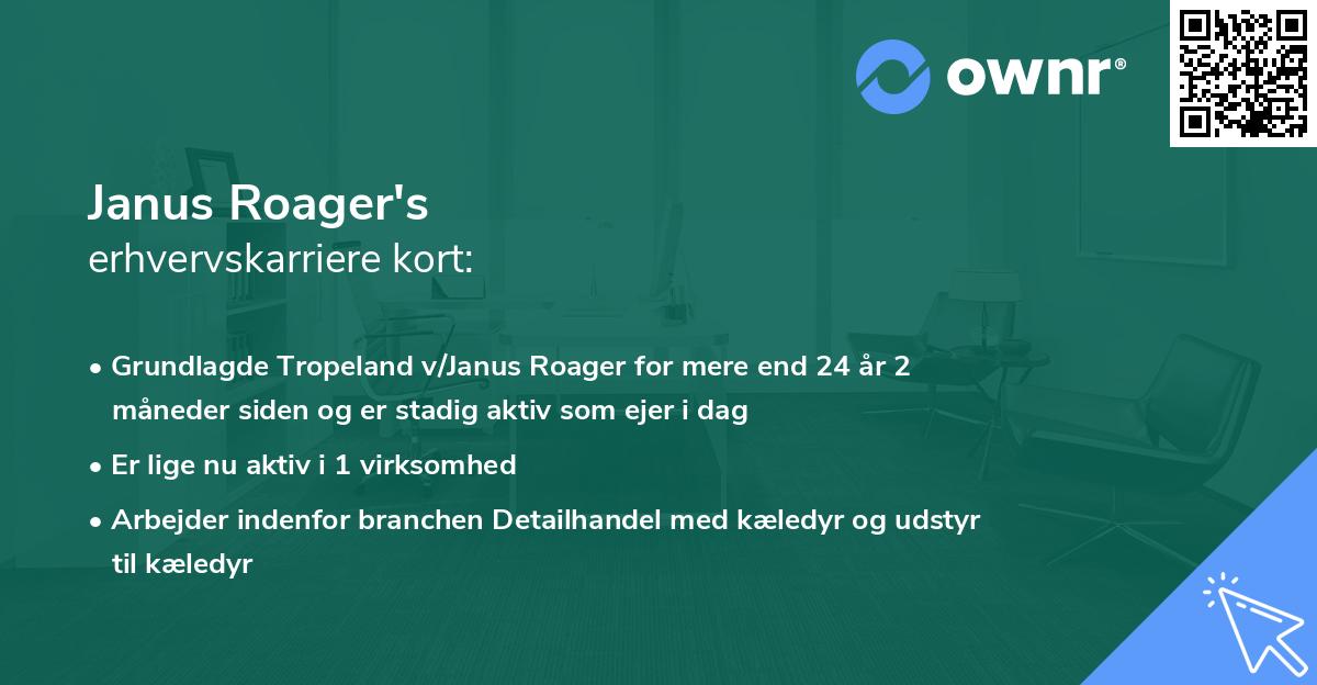 Janus Roager's erhvervskarriere kort
