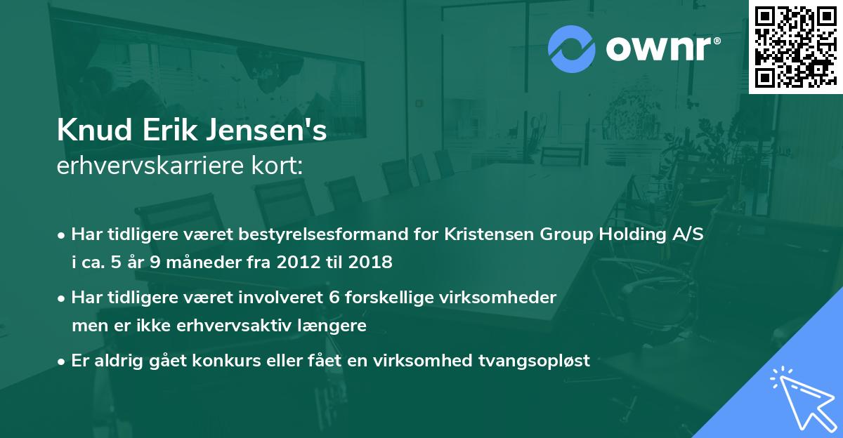 Knud Erik Jensen's erhvervskarriere kort