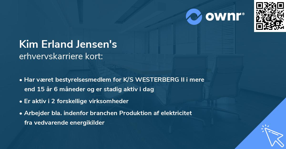 Kim Erland Jensen's erhvervskarriere kort