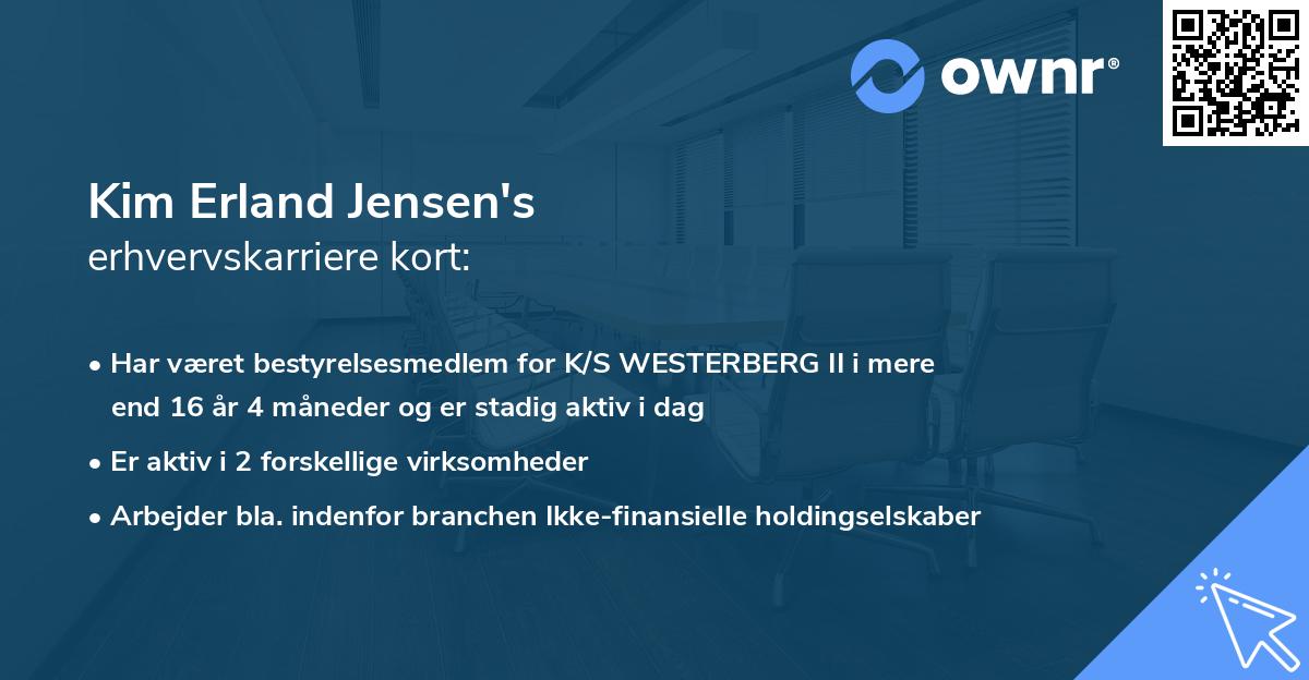 Kim Erland Jensen's erhvervskarriere kort