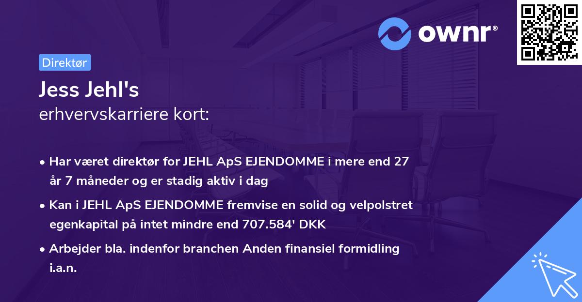 Jess Jehl's erhvervskarriere kort