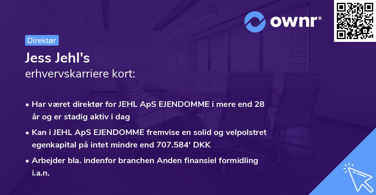 Jess Jehl's erhvervskarriere kort