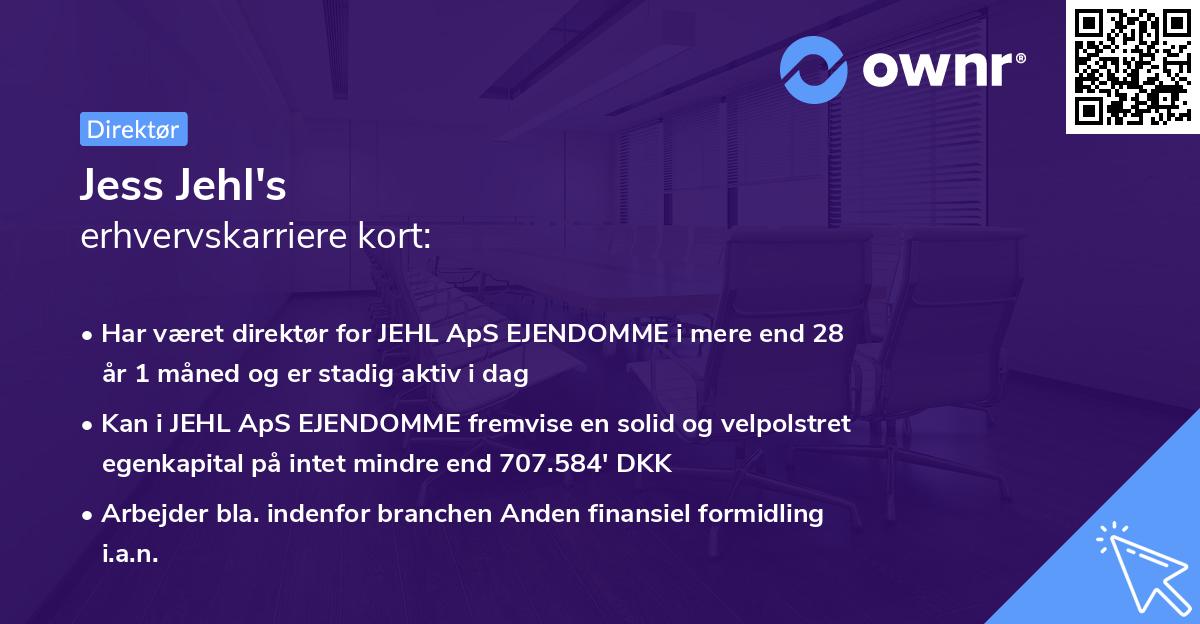Jess Jehl's erhvervskarriere kort