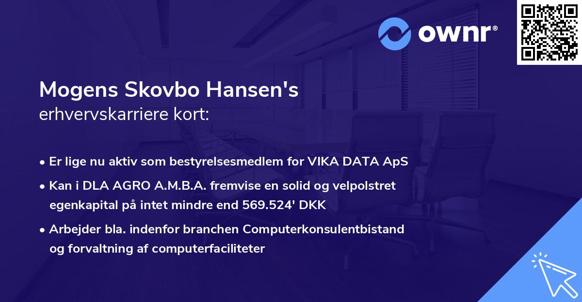 Mogens Skovbo Hansen's erhvervskarriere kort