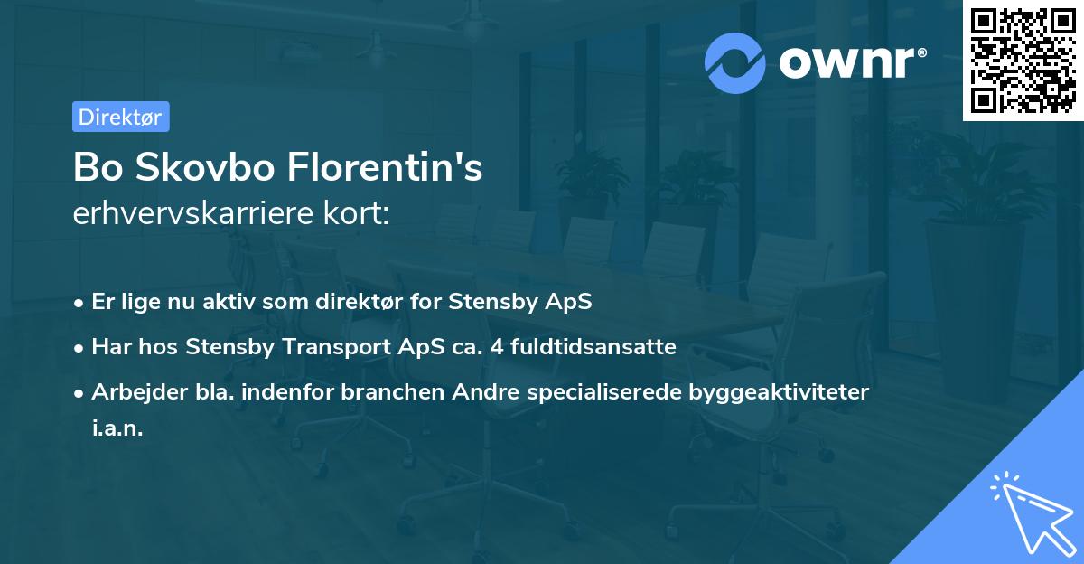 Bo Skovbo Florentin's erhvervskarriere kort