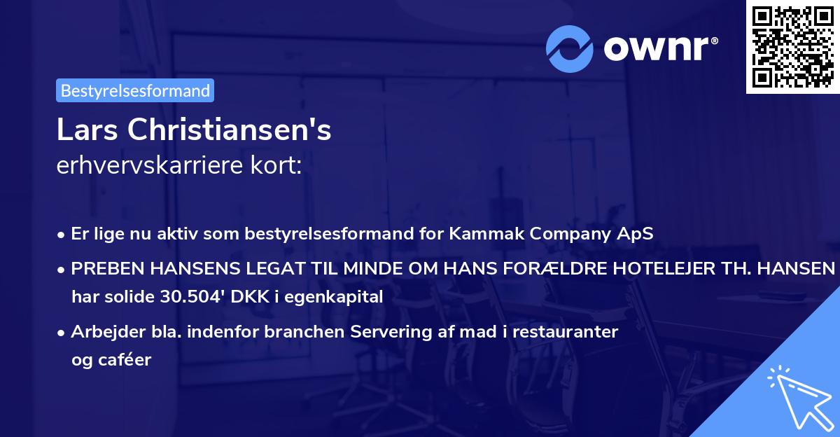 Lars Christiansen's erhvervskarriere kort