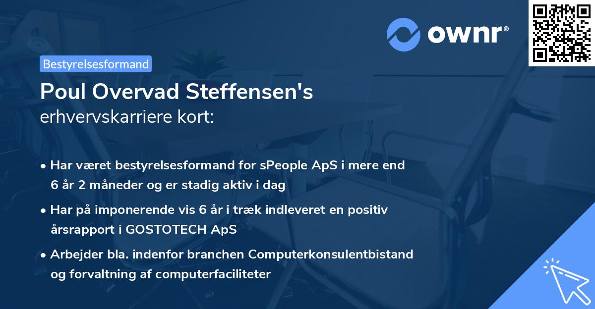 Poul Overvad Steffensen's erhvervskarriere kort