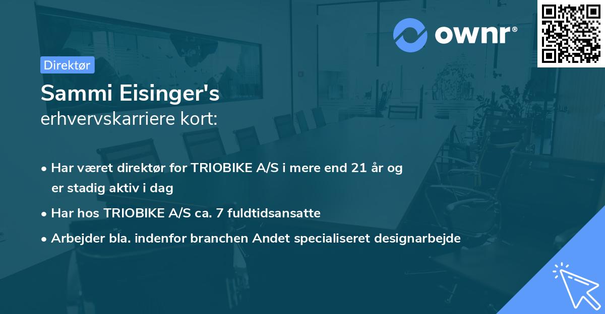 Sammi Eisinger's erhvervskarriere kort