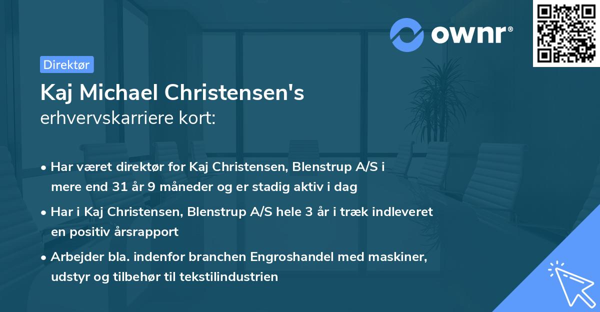 Kaj Michael Christensen's erhvervskarriere kort