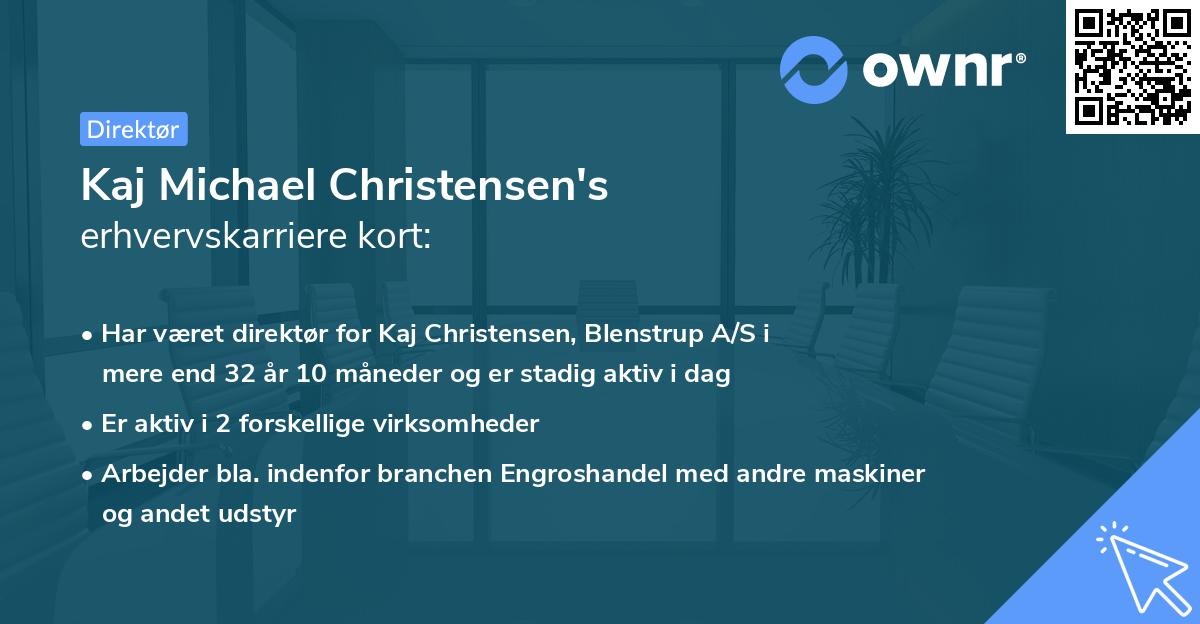 Kaj Michael Christensen's erhvervskarriere kort