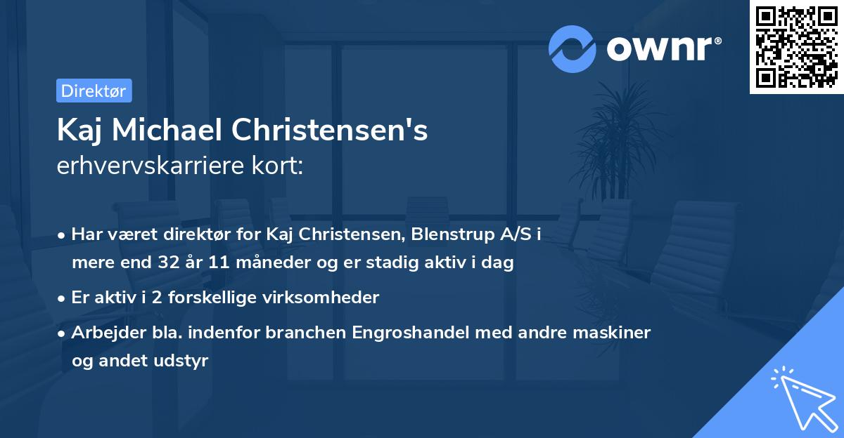 Kaj Michael Christensen's erhvervskarriere kort