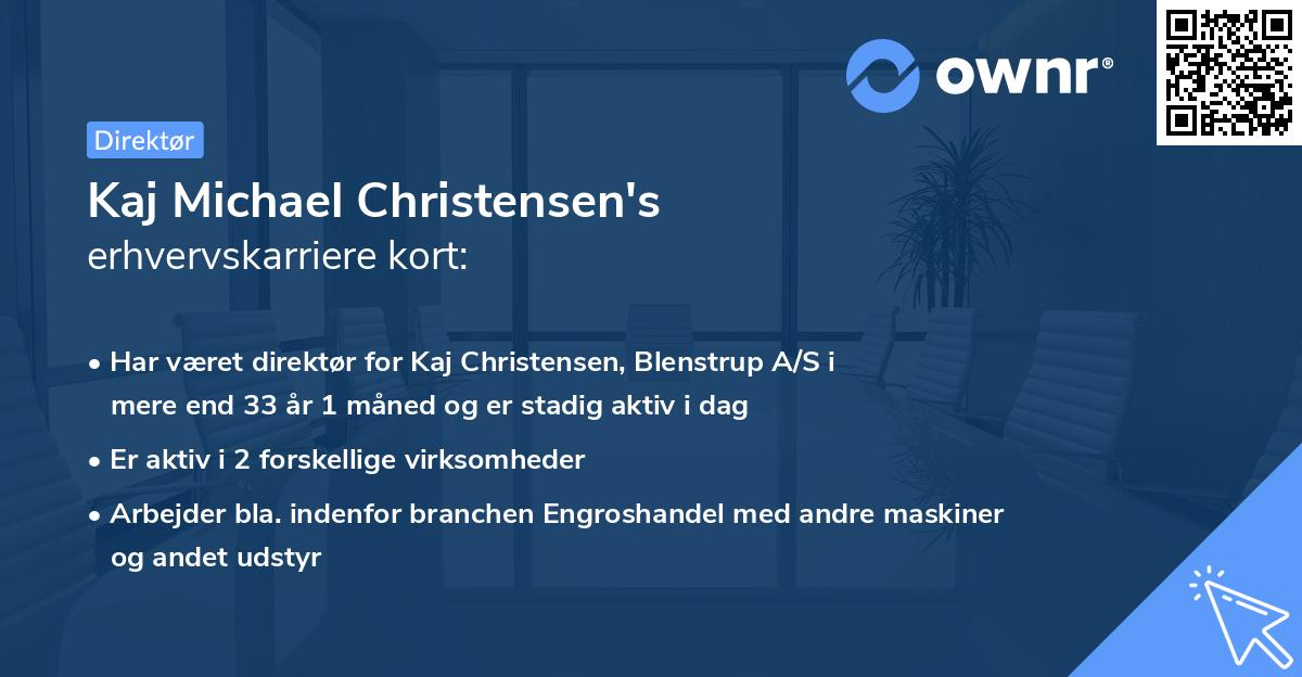 Kaj Michael Christensen's erhvervskarriere kort