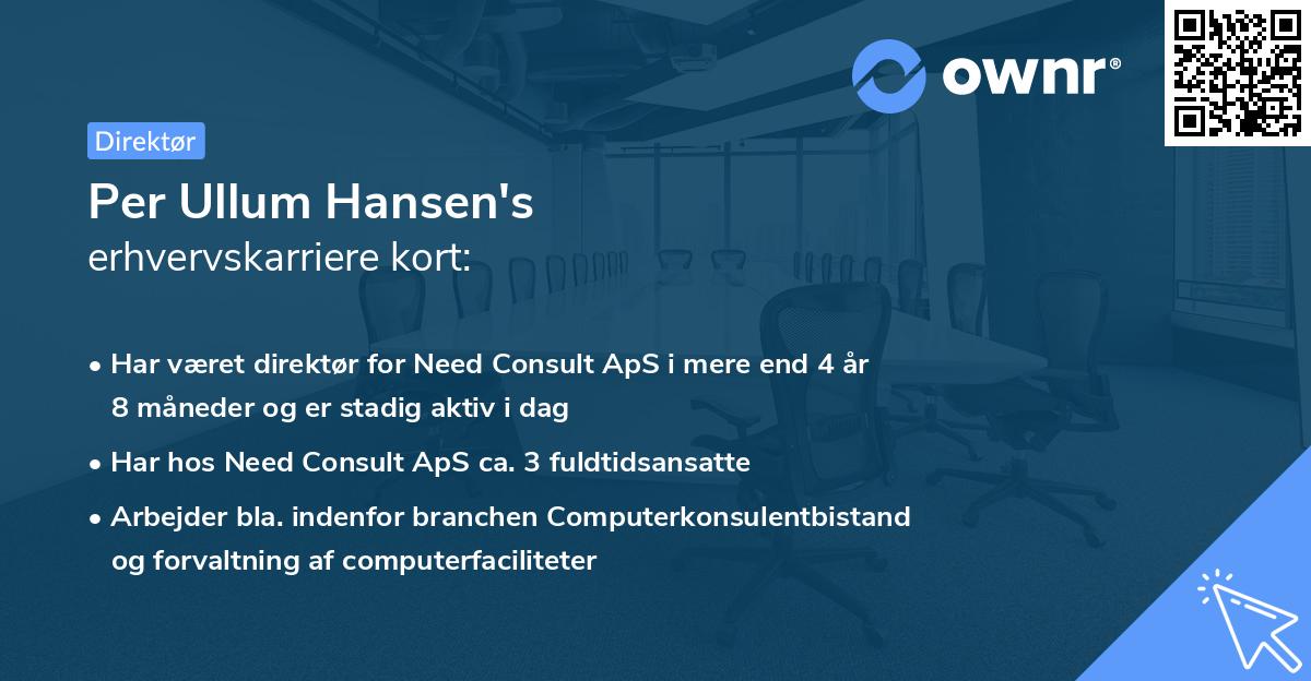 Per Ullum Hansen's erhvervskarriere kort