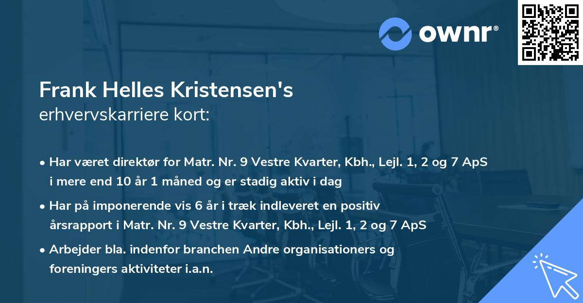 Frank Helles Kristensen's erhvervskarriere kort