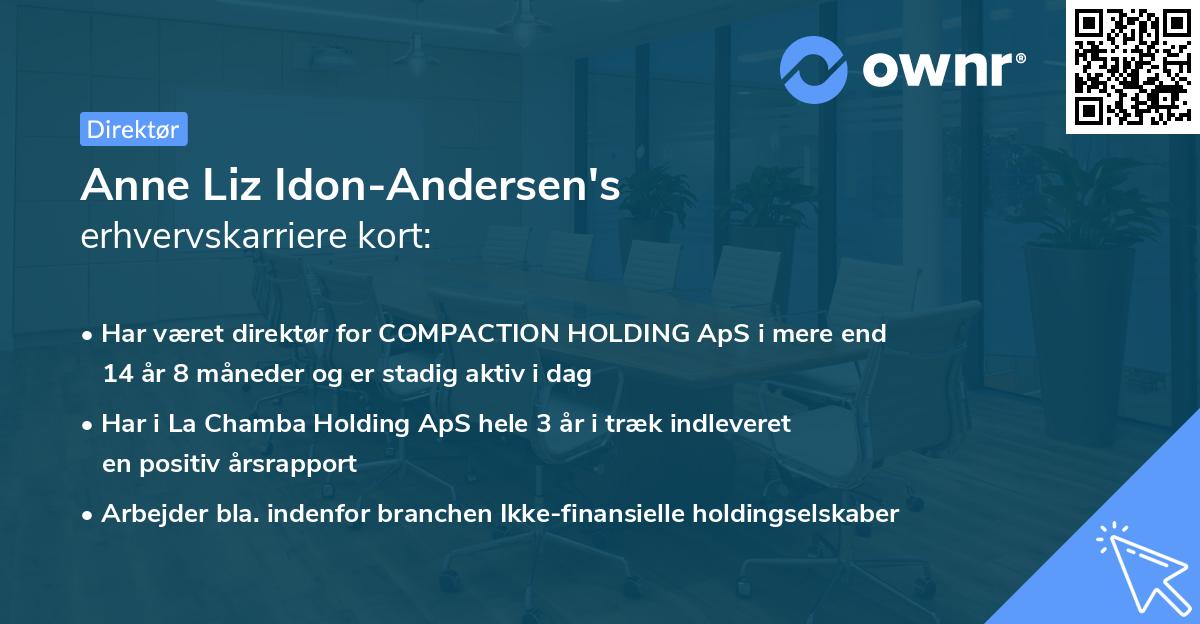 Anne Liz Idon-Andersen's erhvervskarriere kort