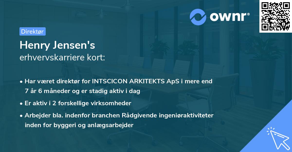 Henry Jensen's erhvervskarriere kort