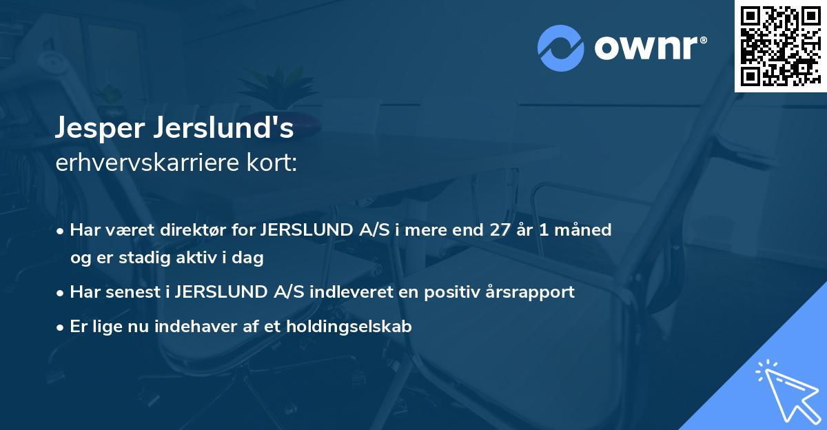 Jesper Jerslund's erhvervskarriere kort