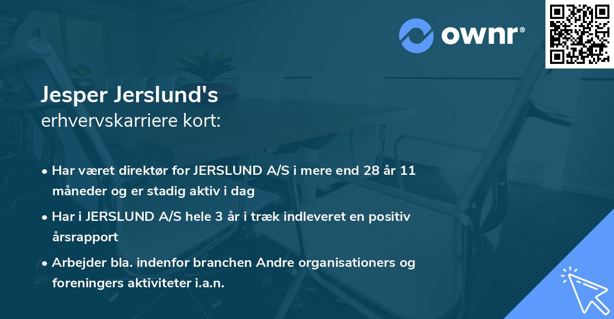 Jesper Jerslund's erhvervskarriere kort