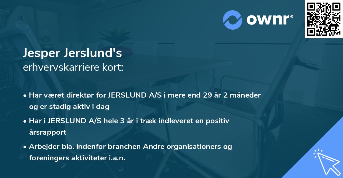 Jesper Jerslund's erhvervskarriere kort