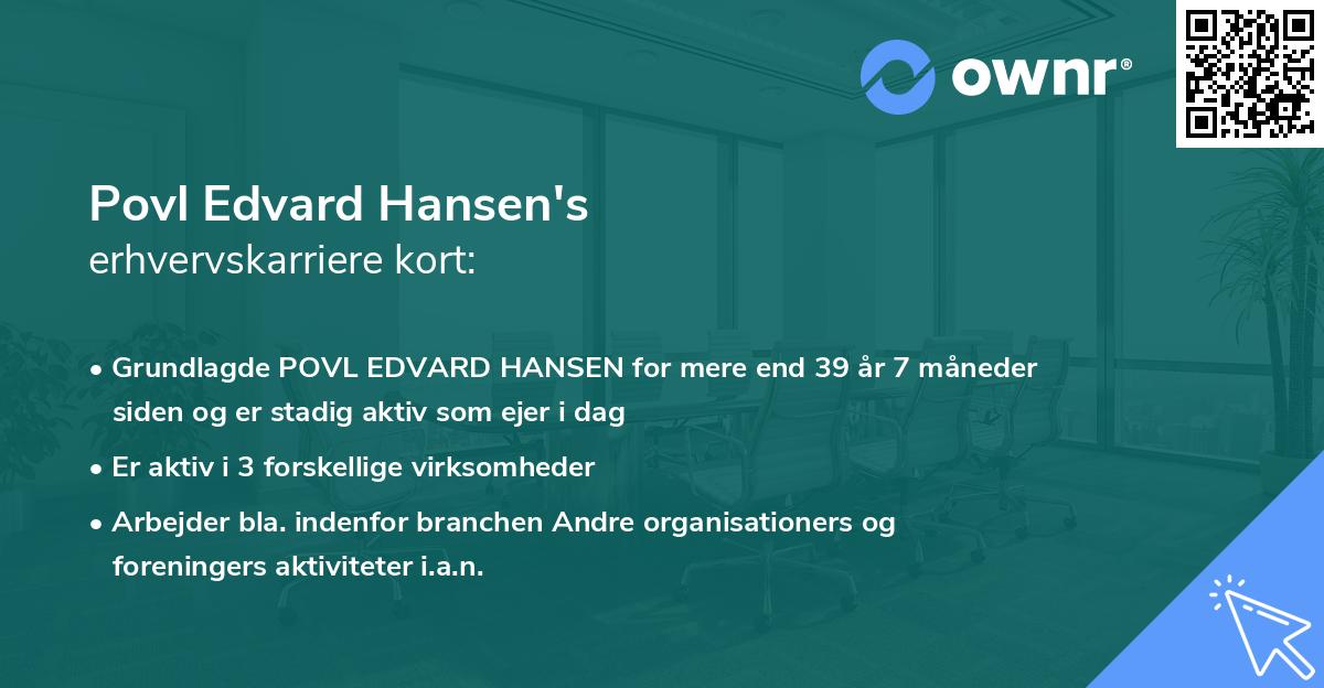 Povl Edvard Hansen's erhvervskarriere kort