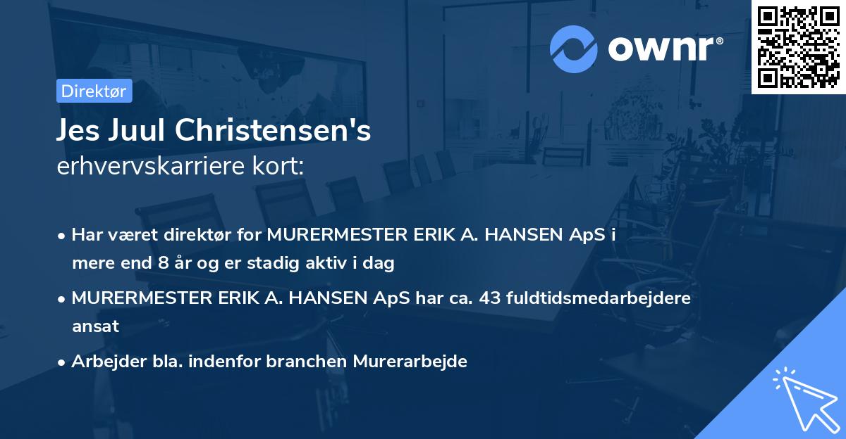 Jes Juul Christensen's erhvervskarriere kort