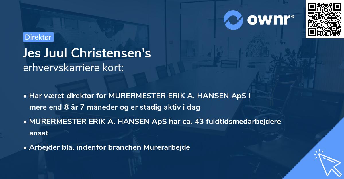 Jes Juul Christensen's erhvervskarriere kort