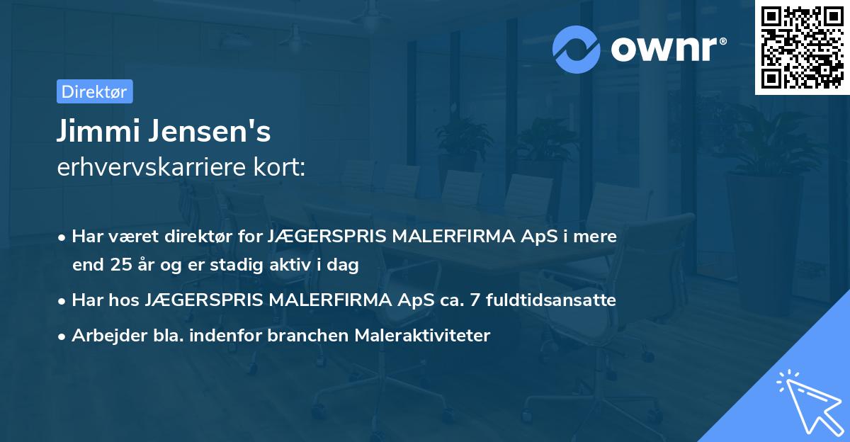 Jimmi Jensen's erhvervskarriere kort