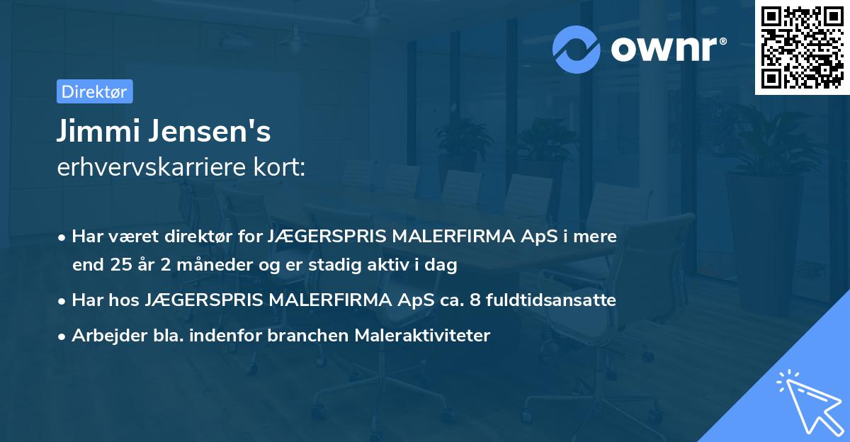 Jimmi Jensen's erhvervskarriere kort