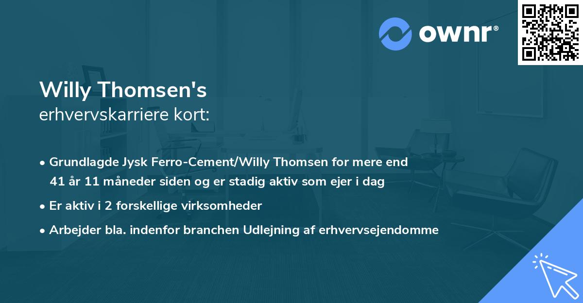 Willy Thomsen's erhvervskarriere kort