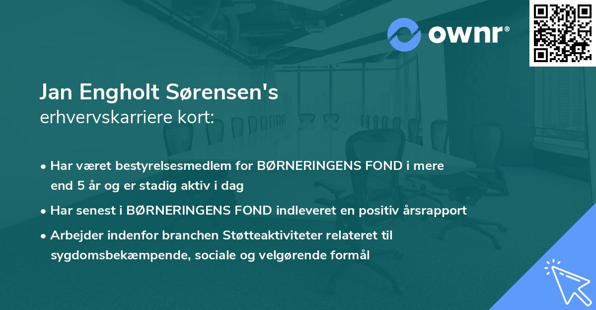 Jan Engholt Sørensen's erhvervskarriere kort
