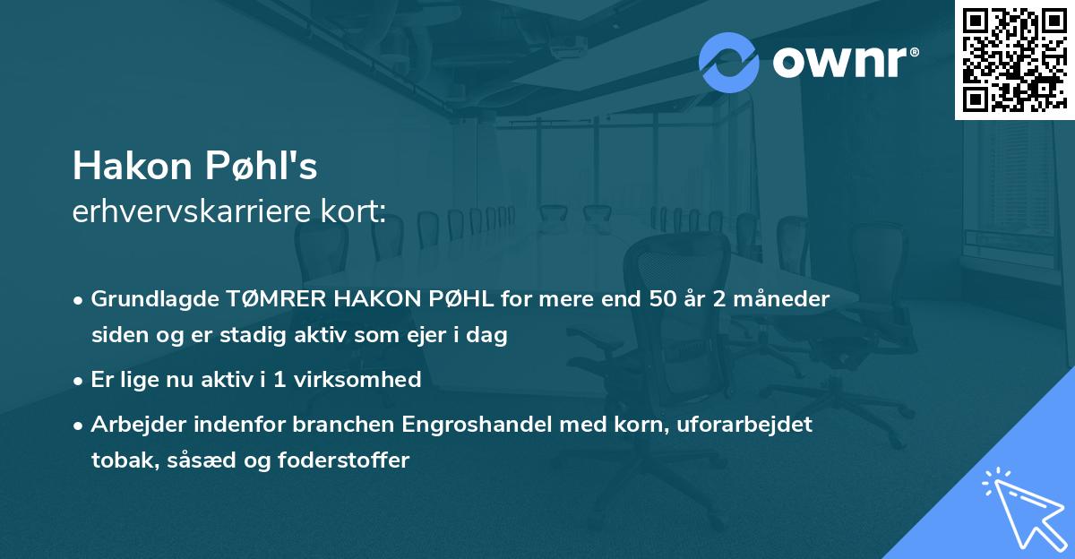 Hakon Pøhl's erhvervskarriere kort