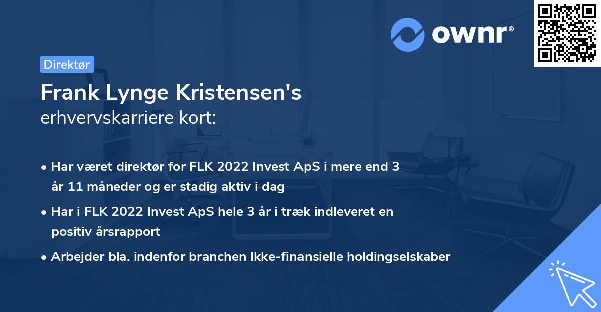 Frank Lynge Kristensen's erhvervskarriere kort