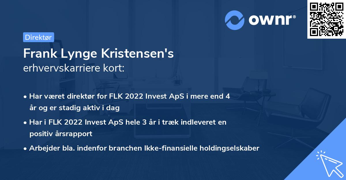 Frank Lynge Kristensen's erhvervskarriere kort